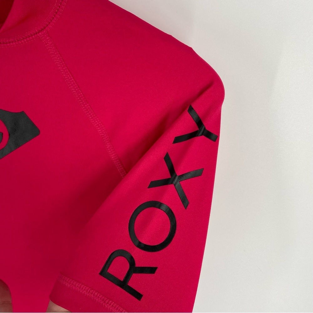 NWT Roxy Hot Pink Black UPF 50 Whole Hearted Short Sleeve Rashguard Size Small - Picture 4 of 11